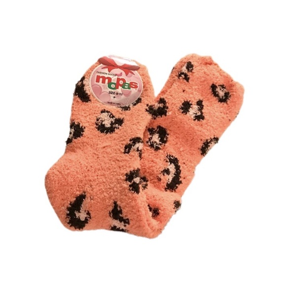 Accessories - Furry Leopard Print Knee High Socks